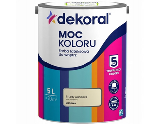 Farba lateksowa DEKORAL MOC KOLORU lody waniliowe 5L