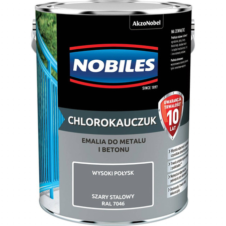 Farba chlorokauczukowa NOBILES szary stalowy 0,9L 7046