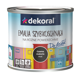 Emalia DEKORAL AKRYLUX czarna materia mat 0,5L