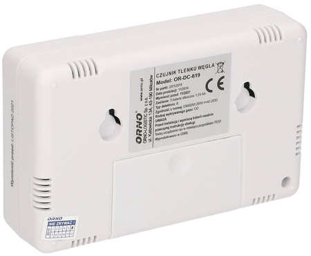 Czujnik tlenku węgla + czujnik dymu ORNO OR-DC-620