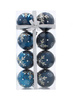 Bombki choinkowe komplet 8 szt bombek plastikowych 6cm niebieskie 3 motywy