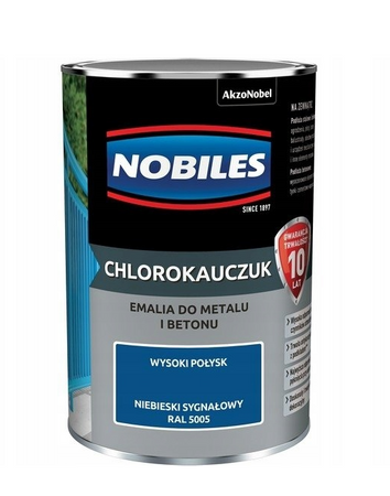 Farba chlorokauczukowa NOBILES niebieski sygnałowy 0,9L 5005