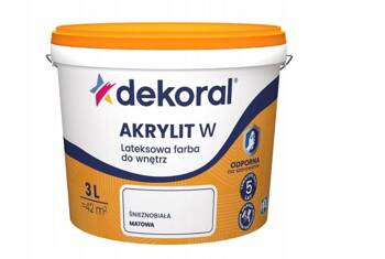 Farba lateksowa Akrylit DEKORAL 3L śnieżnobiała