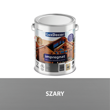 Impregnat do drewna dekoracyjno-ochronny LUXDECOR Szary 9L