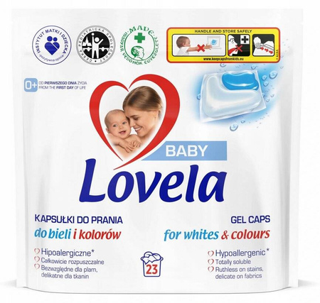Hipoalergiczne kapsułki do prania do bieli i kolorów  Lovela Baby 23szt.