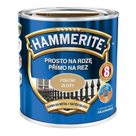 Farba HAMMERITE Prosto na rdzę połysk złoty 0,7 L