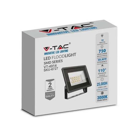 Naświetlacz LED V-TAC SMD F-CLASS 10W, 750LM,6400K