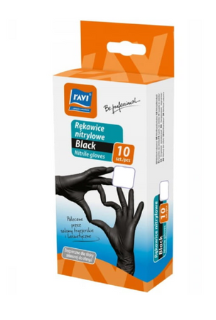 Rękawice nitrylowe RAVI black L 10szt.
