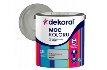 Farba lateksowa DEKORAL MOC KOLORU szary klasyczny 2,5L