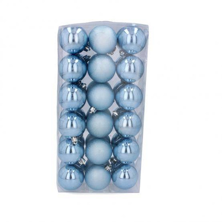 Bombki choinkowe komplet 36szt. bombek plastikowych 6cm niebieski lub fiolet