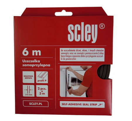 Uszczelka do okien i drzwi SCLEY P 2x3m brązowa
