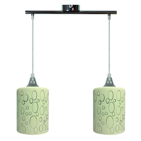 Lampa wisząca CANDELLUX SAND 2xE27 - chrom + szklany kremowy klosz 