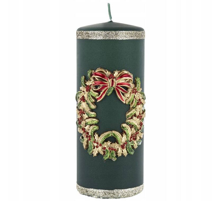 Świeca walec duży 18x7x7,5cm wieniec różne kolory