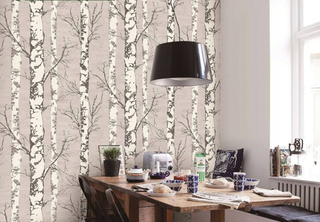 Tapeta w rolce - Las Brzozowy - zmywalna na fizelinie 10,05m x 0,53m