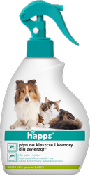 Płyn na kleszcze i komary dla zwierząt HAPPS 200ml