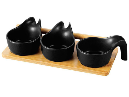 Miseczki do dipów porcelanowe FLORINA ADRIA 3 szt.czarne