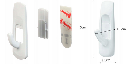 Haczyki małe COMMAND 2szt. 450g biały