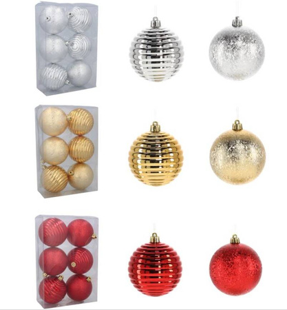 Komplet bombek 6szt plastikowe 8cm mix wzorów