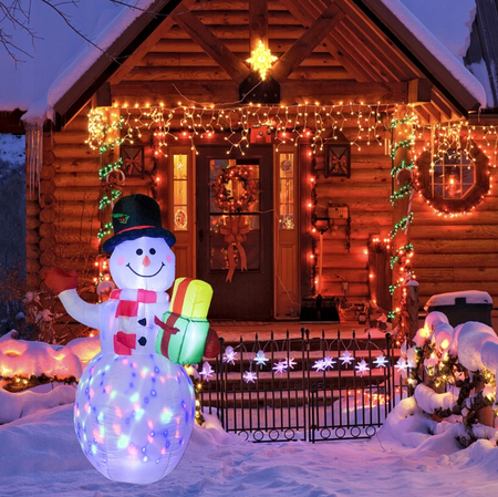 Dekoracja bałwanek dmuchany JUMI z projektorem Led 150cm