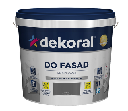 Farba elewacyjna akrylowa DEKORAL POLINIT grafit 5L