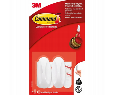 Haczyk mały COMMAND 2szt 450g biały