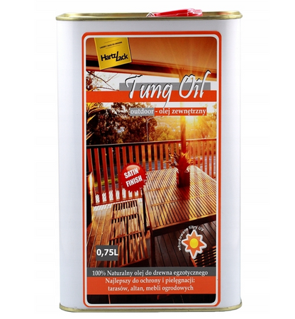 Olej tungowy HARTZ LACK Tung Oil do drewna 0,75L