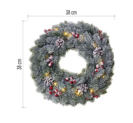 Wianek świąteczny 20LED EMOS ciepły biały 2xAA timer