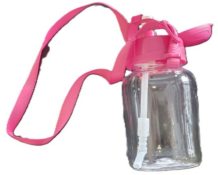 Butelka plastikowa ze słomką i paskiem 330ml różne kolory