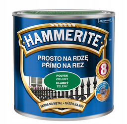 Farba HAMMERITE Prosto na rdzę zielony połysk 0,25 L