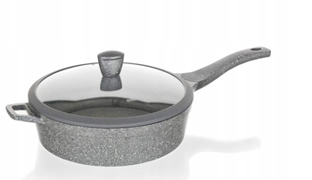 Patelnia aluminiowa z pokrywką BANQUET Granite głęboka 28cm