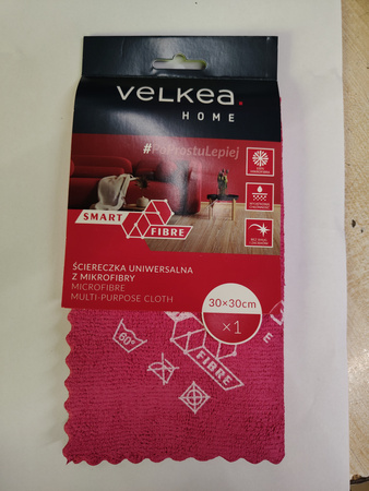 Ściereczka uniwersalna z mikrofibry VELKEA 30x30cm różne kolory