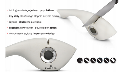 Ostrzałaka do noży i nożyczek ZWIEGER SHARK dwa kolory