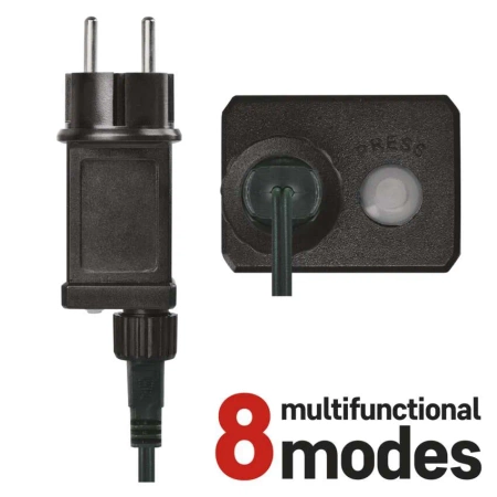 Oświetlenie świąteczne sople EMOS 200 LED 3,6m 8 programów IP44 biały zimny