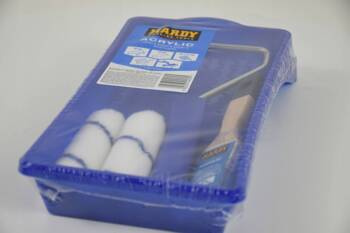 Zestaw malarski do farb akrylowych HARDY 2 wkłady 10cm + rączka + pędzel 25mm + kuweta 29x15cm