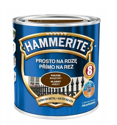 Farba HAMMERITE Prosto na rdzę brązowy połysk 2,5L