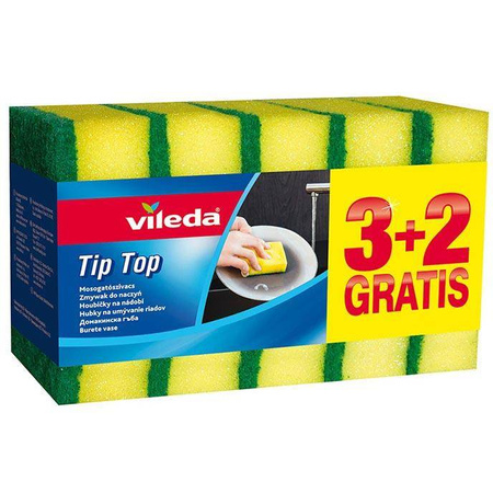 Gąbka do zmywania naczyń VILEDA Tip Top 5szt.