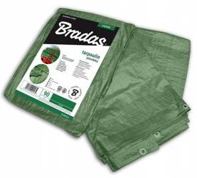 Plandeka ogrodowa wodoodporna wzmacniana BRADAS GREEN 90g 3x3m