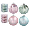 Bombki choinkowe komplet 12szt bombek plastikowych 8cm mięta róż