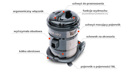 Odkurzacz uniwersalny MIRPOL MIR-VP2 1400W