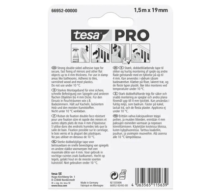 Taśma montażowa dwustronna do luster TESA PRO 10mx19mm