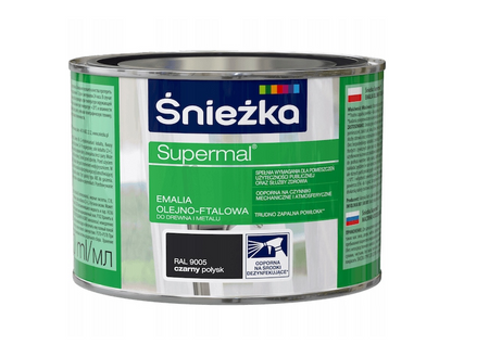 Farba ŚNIEŻKA SUPERMAL czarny 0,2L