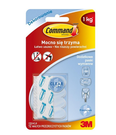 Paski wymienne COMMAND 12szt. 1kg transparentne
