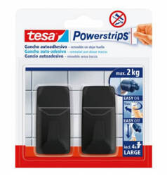 Haczyk samoprzylepny klasyczny duży TESA Powerstrips 2szt x 2kg czarny