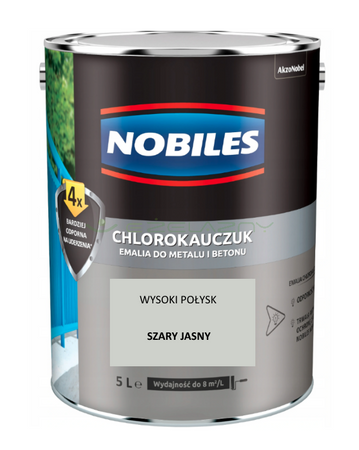 Farba chlorokauczukowa NOBILES szary jasny 5L 