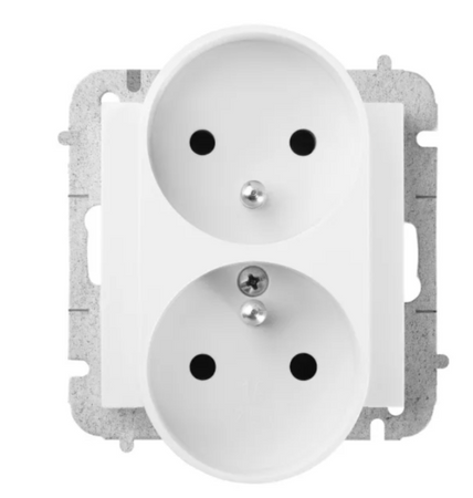 Gniazdo podwójne z uziemieniem ELEKTRO-PLAST Vestra modułowe 2x2P+Z