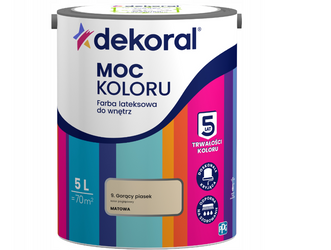 Farba lateksowa DEKORAL MOC KOLORU gorący piasek 5L