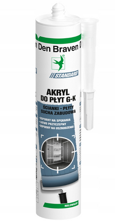 Silikon akrylowy do płyt GK DEN BRAVEN biały 280ml