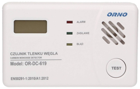 Czujnik tlenku węgla + czujnik dymu ORNO OR-DC-620