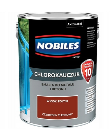 Farba chlorokauczukowa NOBILES czerwony tlenkowy 0,9L