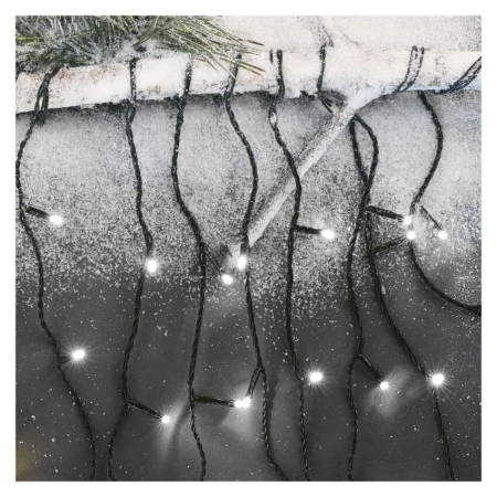 Oświetlenie świąteczne sople EMOS 200 LED 3,6m 8 programów IP44 biały zimny